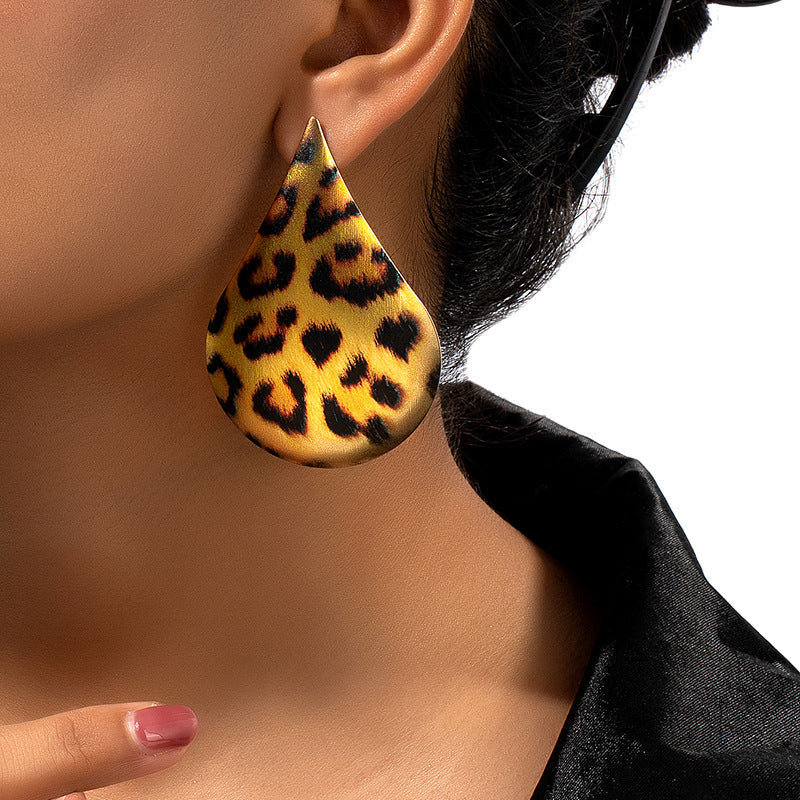 Leopard Print Teardrop Earrings