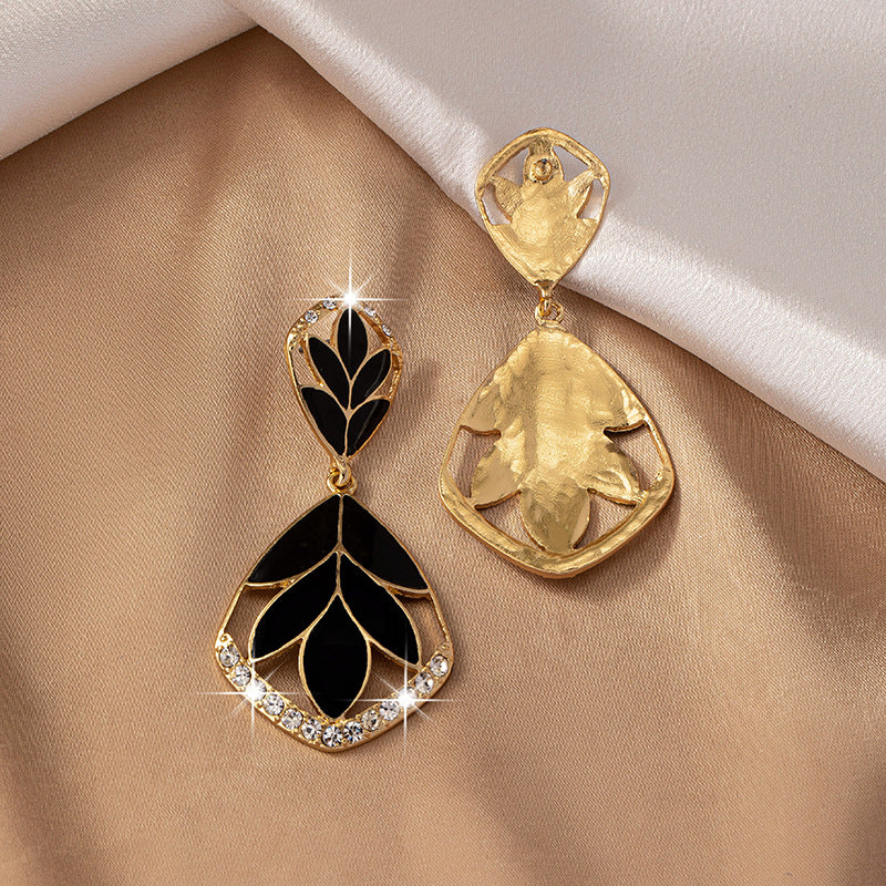 Enamel Leaf Earrings