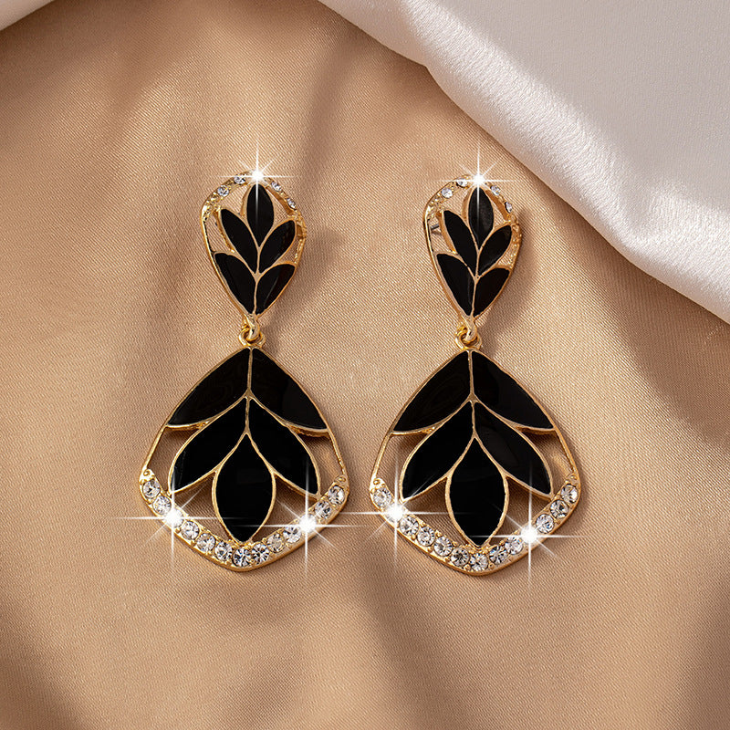 Enamel Leaf Earrings