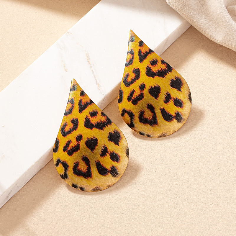 Leopard Print Teardrop Earrings